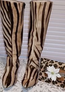 Tiger Print Manolo Blahnik Fur Boots